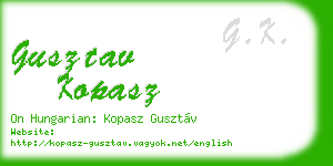 gusztav kopasz business card