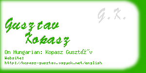 gusztav kopasz business card